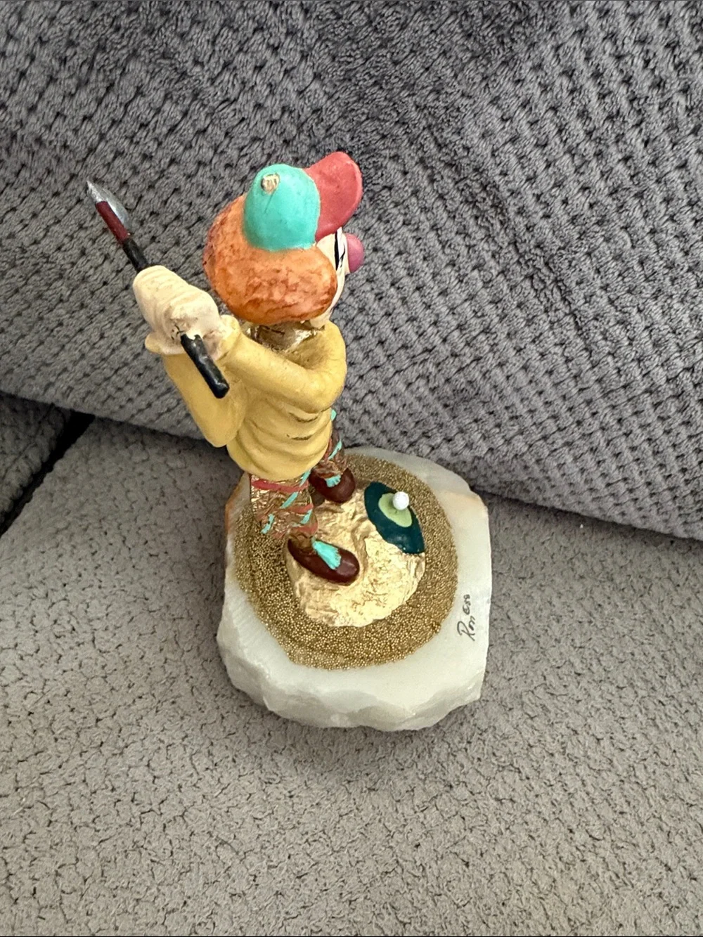 Ron Lee 1988 Hand-Painted Yellow Clown Golfer Figurine - Decorative Accent
